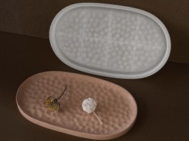 Molde silicona bandeja ovalada texturada